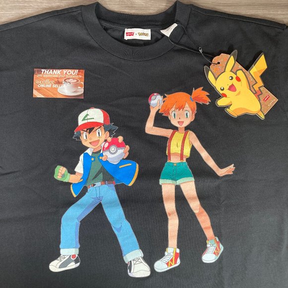 Levi's Pokemon Ash Ketchum Black T-Shirt Men's NWT - Picture 3 of 8